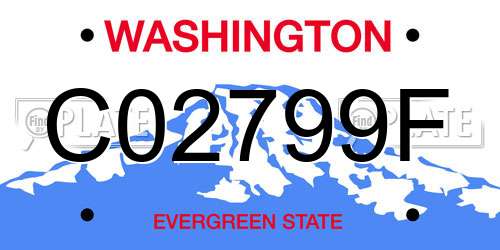 C02799F Washington License Plate
