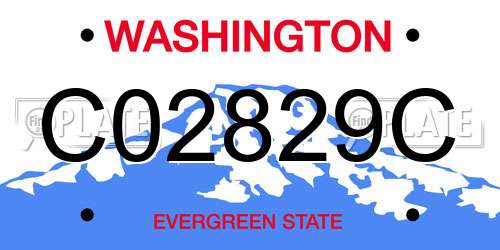 C02829C Washington License Plate