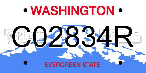 C02834R Washington License Plate