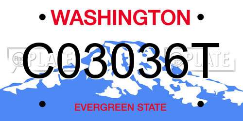 C03036T Washington License Plate