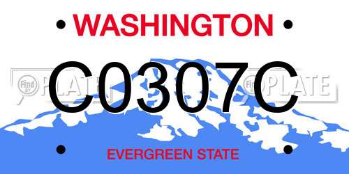 C0307C Washington License Plate