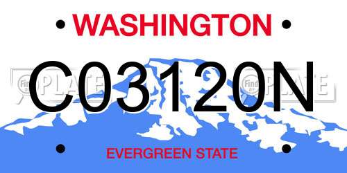 C03120N Washington License Plate
