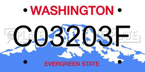 C03203F Washington License Plate