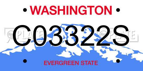 C03322S Washington License Plate