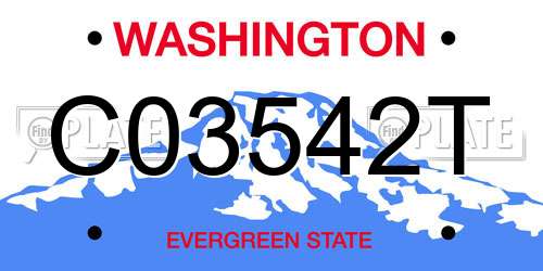C03542T Washington License Plate