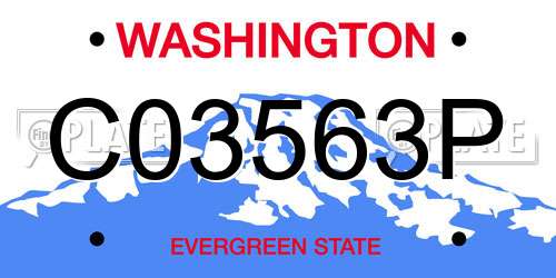 C03563P Washington License Plate