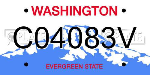C04083V Washington License Plate