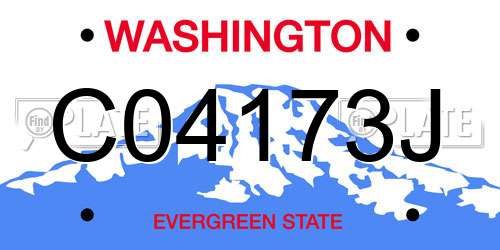 C04173J Washington License Plate