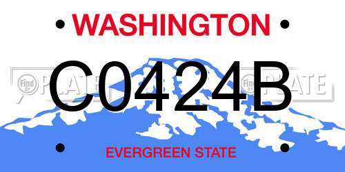 C0424B Washington License Plate