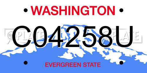 C04258U Washington License Plate
