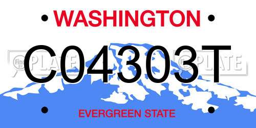 C04303T Washington License Plate