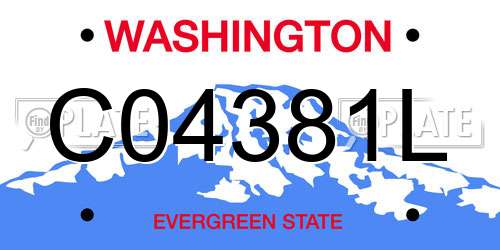 C04381L Washington License Plate