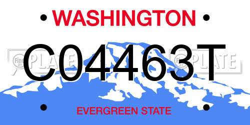 C04463T Washington License Plate