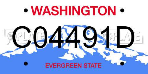 C04491D Washington License Plate