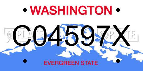 C04597X Washington License Plate