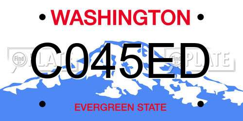C045ED Washington License Plate