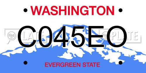 C045EO Washington License Plate