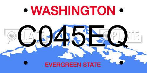 C045EQ Washington License Plate