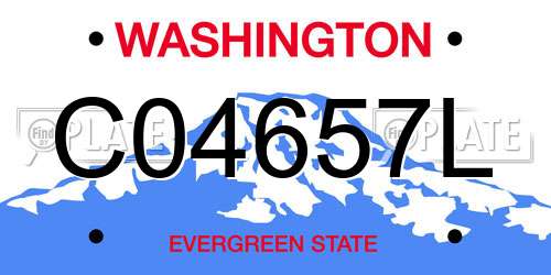 C04657L Washington License Plate