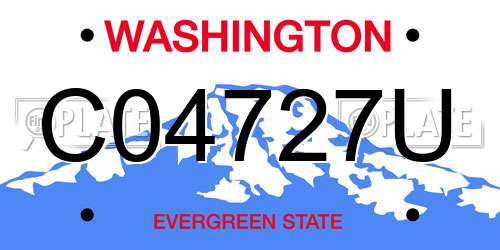 C04727U Washington License Plate