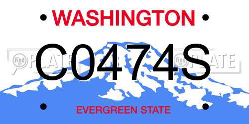 C0474S Washington License Plate