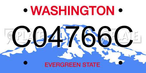 C04766C Washington License Plate