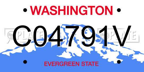 C04791V Washington License Plate