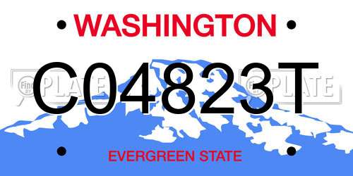 C04823T Washington License Plate