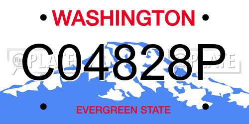 C04828P Washington License Plate