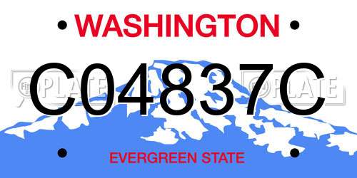 C04837C Washington License Plate