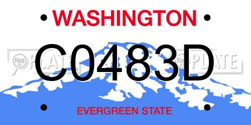 C0483D Washington License Plate