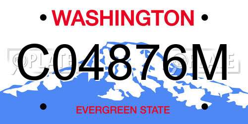 C04876M Washington License Plate