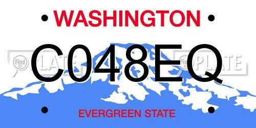 C048EQ Washington License Plate