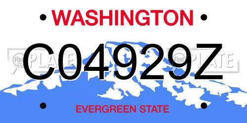 C04929Z Washington License Plate