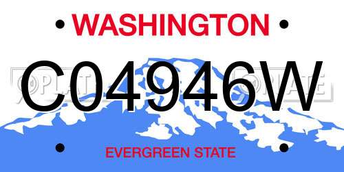 C04946W Washington License Plate