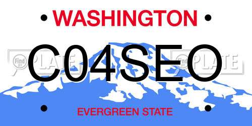 C04SEO Washington License Plate