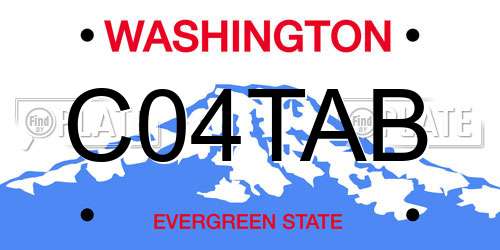 C04TAB Washington License Plate