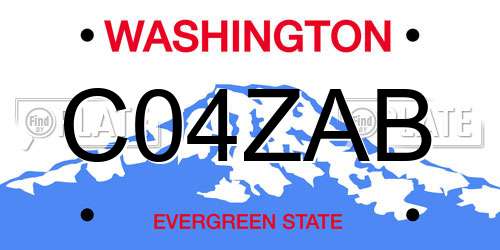 C04ZAB Washington License Plate