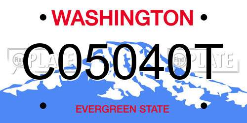 C05040T Washington License Plate