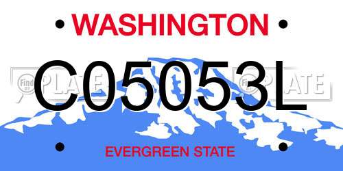 C05053L Washington License Plate