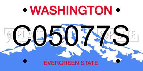 C05077S Washington License Plate