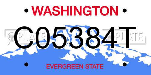 C05384T Washington License Plate