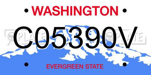 C05390V Washington License Plate