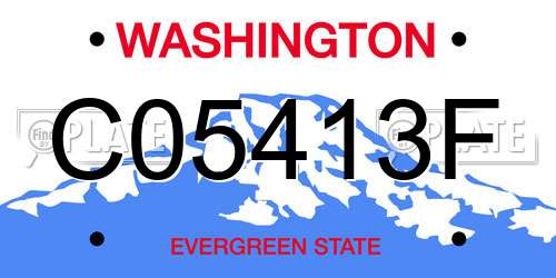 C05413F Washington License Plate