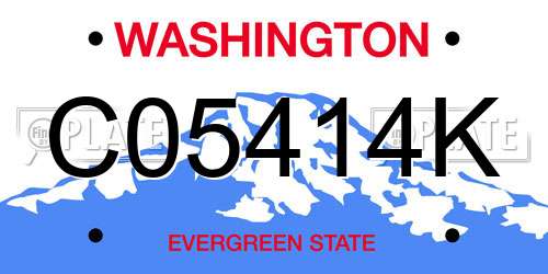 C05414K Washington License Plate