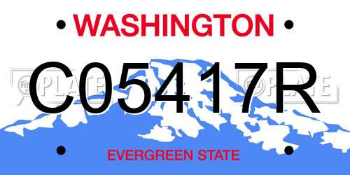 C05417R Washington License Plate