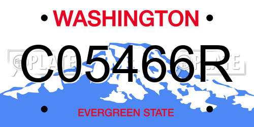 C05466R Washington License Plate