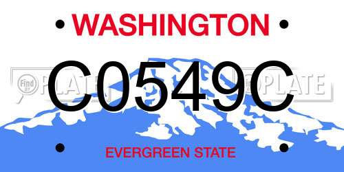 C0549C Washington License Plate