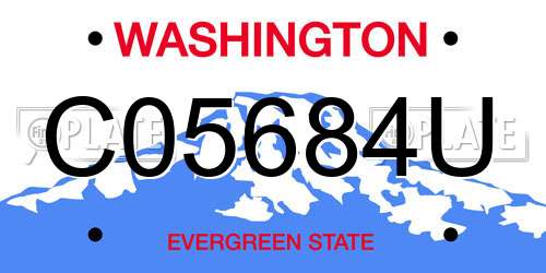 C05684U Washington License Plate