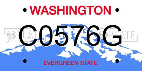 C0576G Washington License Plate
